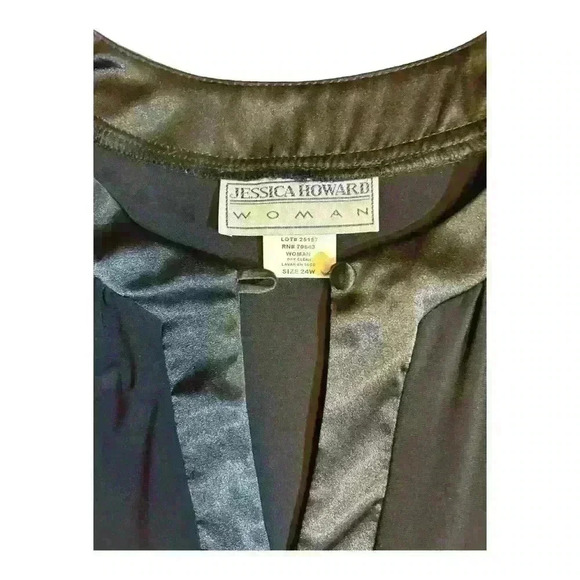 Women black Jessica Howard Dress V neck size 24 Black dress spandex - Picture 5 of 5